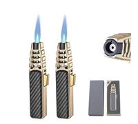 Grand briquet flamme pour barbecue et camping - Flamme réglable, gonflable, coupe-vent avec verrouillage de sécurité - Idéal pour l'extérieur et pour offrir