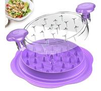 Grand broyeur de poitrine de poulet avec brosse et fourchette ; déchiqueteur de viande visible avec bande antidérapante, poignée ergonomique, sans BPA, adapté pour poulet, porc et bœuf (violet)