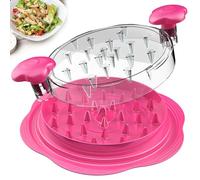 Grand broyeur de poitrine de poulet avec brosse et fourchette ; machine à déchiqueteuse de viande visible, bande antidérapante, poignée ergonomique, sans BPA, poulet de porc(rose)