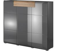 Grand buffet de la collection OHIO. Couleur gris anthracite et chêne. Style de design.