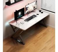 Grand bureau de jeu d'ordinateur double en forme de X - Bureau d'écriture ergonomique pour bureau à domicile - Table de jeu robuste avec grand espace