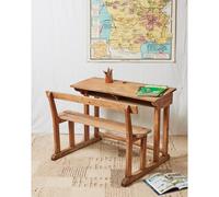 Grand bureau d'écolier en bois clair n°540