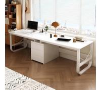 Grand bureau pour 2 personnes, pour 2 personnes, pour bureau à domicile, avec tiroirs, double bureau d'ordinateur de jeu, table d'étude, bureau long