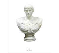 Grand buste d'Octave Auguste, premier empereur romain, 69 cm.