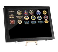 Grand cadre de présentation en émail 35,1 x 23,9 cm pour collection d'épingles, bijoux, pin's et bagues, présentoir de médailles, boîte en émail