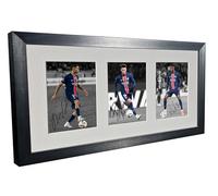 Grand cadre photo dédicacé Ousmane Dembele Achraf Hakimi Desire Doue Champions League 2025 Paris Saint-Germain PSG avec autographe