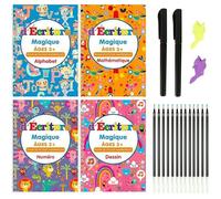 Grand Cahier Ecriture Magique Francais 4 Livre Calligraphie Enfant Reutilisable avec 2 Stylos 13 Recharges 2 Grip Cahier Vacances
