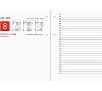 Grand calendrier 2026 - 10,5x14,2 cm - 1 jour sur 2 pages - à relier - calendrier de bureau avec 2 perforations - division des heures de 7 à 20 heures - 338-0000
