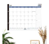 Grand calendrier 2026-2027, outil de planification de 18 mois | Calendrier de bureau juillet 2026-2027 - pour bureau, travail, étude, maison, dortoir, salon, salle de classe