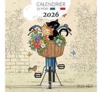 Grand calendrier 2026 classique - motif chats dans tous les rôles (cyclistes, peintres, amoureux ...) - dimension 30CM*30CM