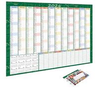 Grand calendrier 2026 | Grande décoration d'intérieur de 29 x 20 pouces avec étiquettes à pointe - Calendrier mural annuel | pour planifier des vacances d'entraînement de décoration d'école de carnet
