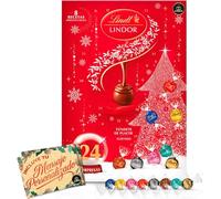 Grand Calendrier de l’Avent Lindt LINDOR 2025 · Grand Format 300 g · 24 Boules de Chocolat Suisse Assorties · Carte Personnalisée Cia&Co Incluse · Coffret Gourmand de Noël