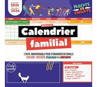 Grand calendrier familial mensuel 2025-2026 Septembre 2025 - Décembre 2026 - Collectif - Marabout - broché - Calendrier