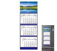 Grand calendrier mensuel 2025 - Quadripli à suspendre, planificateur avec vue d'ensemble de 3 mois, tableau mural en papier durable pour le suivi des événements, rendez-vous, dates limites | Pour