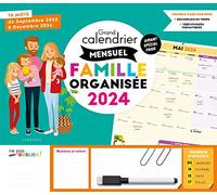 Grand calendrier mensuel famille organisée 2024 - Collectif - Larousse - broché - Calendrier