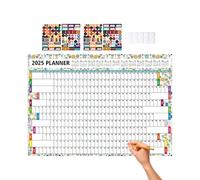 Grand calendrier mural 2025, calendrier mural annuel 2025-2025, 12 mois, papier 2025, calendrier mural de 12 mois, calendrier de travail créatif pour plans de travail, rendez-vous