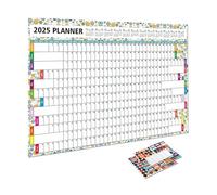 Grand calendrier mural 2025, planificateur annuel 2025 | Grand calendrier mural polyvalent planificateur annuel 2025 - Calendrier de travail pliable Calendrier mural de 12 mois