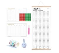 Grand calendrier mural 2026-2027 - Calendrier de planification mensuel 24 x 36 pouces, tableau de planification double face avec autocollants