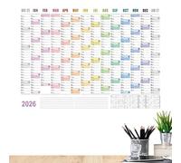 Grand calendrier mural - Easy to Install Multiuse 2026 Cahier de planification 73 x 51, compact, , cm avec étiquettes conseils, mensuel pour lecture santé | Multipurpose Outdoor Indoor Utili