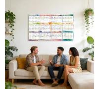 Grand calendrier mural effaçable à sec, planificateur mural réutilisable effaçable à sec extra large de 12 mois, janvier à décembre 2026, organisateur d'objectifs et de tâches pour la maison