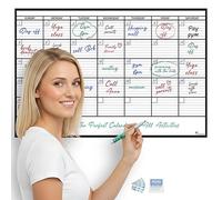 Grand calendrier mural effaçable à sec pour mur, 61 x 91,4 cm, grand calendrier mural effaçable à sec, grand tableau blanc pour bureau, maison et école, tableau blanc géant effaçable mensuel non daté