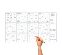 Grand calendrier mural, extra large, 35 x 58 cm, planificateur mural, calendrier à sec, grands organes effaçables pour le bureau, la maison et l'école
