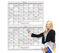 Grand calendrier mural laminé effaçable à sec de deux mois, 96,5 x 127 cm, grand tableau blanc laminé bimestriel vertical, tableau blanc géant pour 60 jours, grand poster multi-mois réutilisable