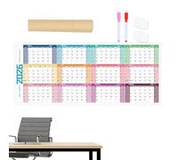 Grand calendrier mural - Papier 100 x 42 cm | Calendriers 20Ca26 Planificateur mural effaçable avec papiers épais effaçables design organisé planificateur mensuel annuel | Cadeau