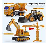 Grand Camion De Construction Pour Enfants, Ensemble De Jouets, Camion Mélangeur, Grue, Pelle, Ville, Camion De Construction, Jouet Cadeau D'anniversaire Pour Garçon