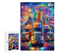 Grand Camion Puzzle 300 Pièces Jeu D'Intelligence 3D Car Transport Vehicle Jouet Qualité Supérieure pour Famille Divertissement Créatif Cadeau De Fête Décoration 300 PCS