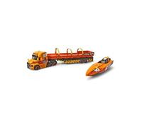 Grand Camion transport 41cm sons et lumiere et remorque porte bateau a moteur - Transporteur speed boat - Set
