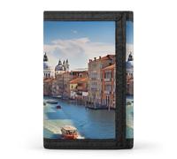 Grand Canal en Italie Portefeuille à triple pli, portefeuille fin personnalisé gravé RFID pour homme et femme, style, taille unique, Style :, Taille unique