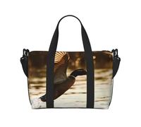 Grand Canal en Italie Sac de voyage à bandoulière résistant à l'eau, grand bagage à main avec sangle réglable, multi-compartiments pour la gym, les voyages, l'extérieur, Canard voler sur la rivière