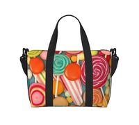 Grand Canal en Italie Sac de voyage à bandoulière résistant à l'eau, grand bagage à main avec sangle réglable, multi-compartiments pour la gym, les voyages, l'extérieur, Motif sucettes, Taille unique