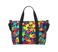 Grand Canal en Italie Sac de voyage à bandoulière résistant à l'eau, grand bagage à main avec sangle réglable, multi-compartiments pour la gym, les voyages, l'extérieur, Nombreuses étoiles, Taille