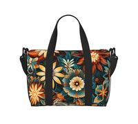 Grand Canal en Italie Sac de voyage à bandoulière résistant à l'eau, grand bagage à main avec sangle réglable, multi-compartiments pour la gym, les voyages, l'extérieur, Motif floral, Taille unique