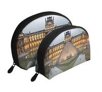 Grand Canal en Italie Trousse de maquillage portable avec fermeture éclair et compartiments intérieurs, Musée Louvre à Paris, Taille unique