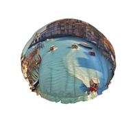 Grand Canal In Italy Bonnet de douche pour femme - Bonnet de douche imperméable réutilisable pour le bain, les soins de la peau et la maison