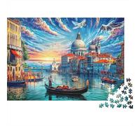 Grand Canal - Venise Puzzle 1000 Piece, Puzzle Jeu Éducatif Défi Jouet Jeu D'adresse pour Toute La Famille 38x26cm/1000pcs