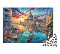 Grand Canal - Venise Puzzle 1000 Pièces, Difficile Puzzles pour Adults Enfant, Jeu De Défi Intellectuel 38x26cm/1000pcs