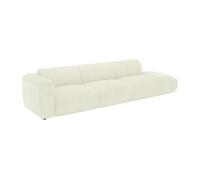 Grand canapé 5 places accoudoir gauche en velours côtelé fines côtes blanc cassé POGNI de Maison Céphy
