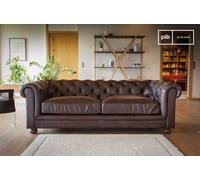 Grand canapé Chesterfield cuir Dark
