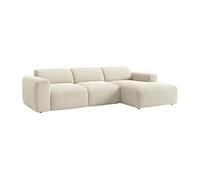 Vente-unique - Grand canapé d'angle Droit avec Assise coulissante électrique en Velours côtelé Beige POGNI de Maison Céphy