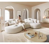 Grand-canapé Edina 330 x 170 cm, tissu peluche beige
