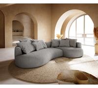 Grand-canapé Edina 330 x 170 cm, tissu structuré gris clair