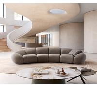 Grand canapé Lunna 360x175 cm Tissu structuré Soft Taupe 2 coussins