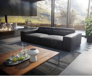 Grand Canapé Sirpio XL 270x130 cm Cuir synthétique Vintage Anthracite
