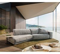 Grand canapé Snoosh 400x150 cm Tissu structuré Soft Gris méridienne gauche