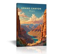 Grand Canyon Arizona Impression sur toile - Poster mural des parcs nationaux, affiche de voyage, paysage naturel abstrait pour chambre à coucher, bureau, salon (30,5 x 45,7 cm, encadré)