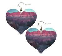 Grand Canyon Boucles d'oreilles en cuir synthétique en forme de cœur, boucles d'oreilles pendantes légères pour femmes, mariages, fêtes, cérémonies, banquets, cadeaux
